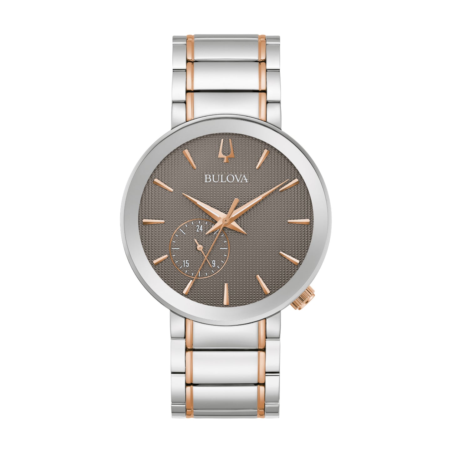 Reloj de pulsera de dos tonos con tres manecillas y esfera gris Bulova Latin Grammy para hombre, 42 mm