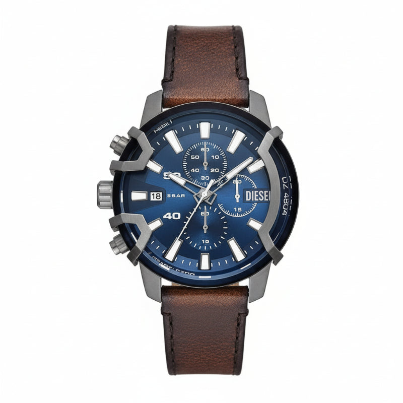 Diesel Griffed Men's 42mm Chronograph Strap Watch - Brown/Blue
