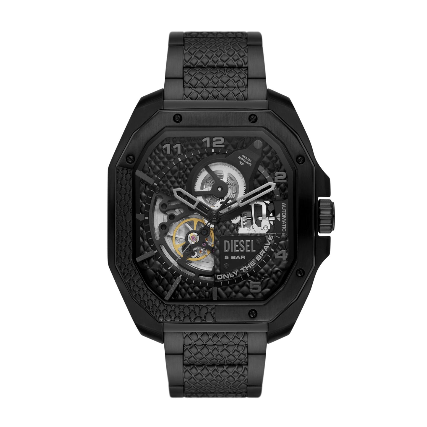 Diesel Flayed Men's 47mm Automatic Stainless Steel Bracelet Watch - Black