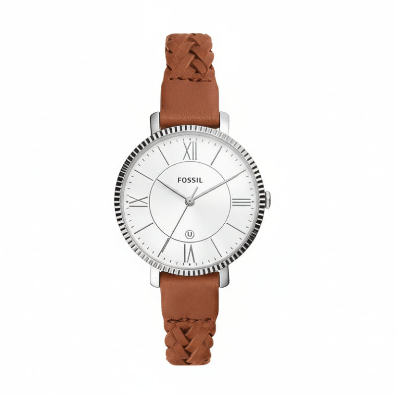 Fossil Jacqueline Women's 36mm Brown Analog Strap Watch - White Dial