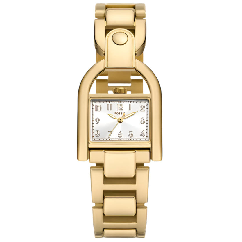 Fossil Harwell Women's 28mm Three-Hand Gold Bracelet Watch - Silver Dial