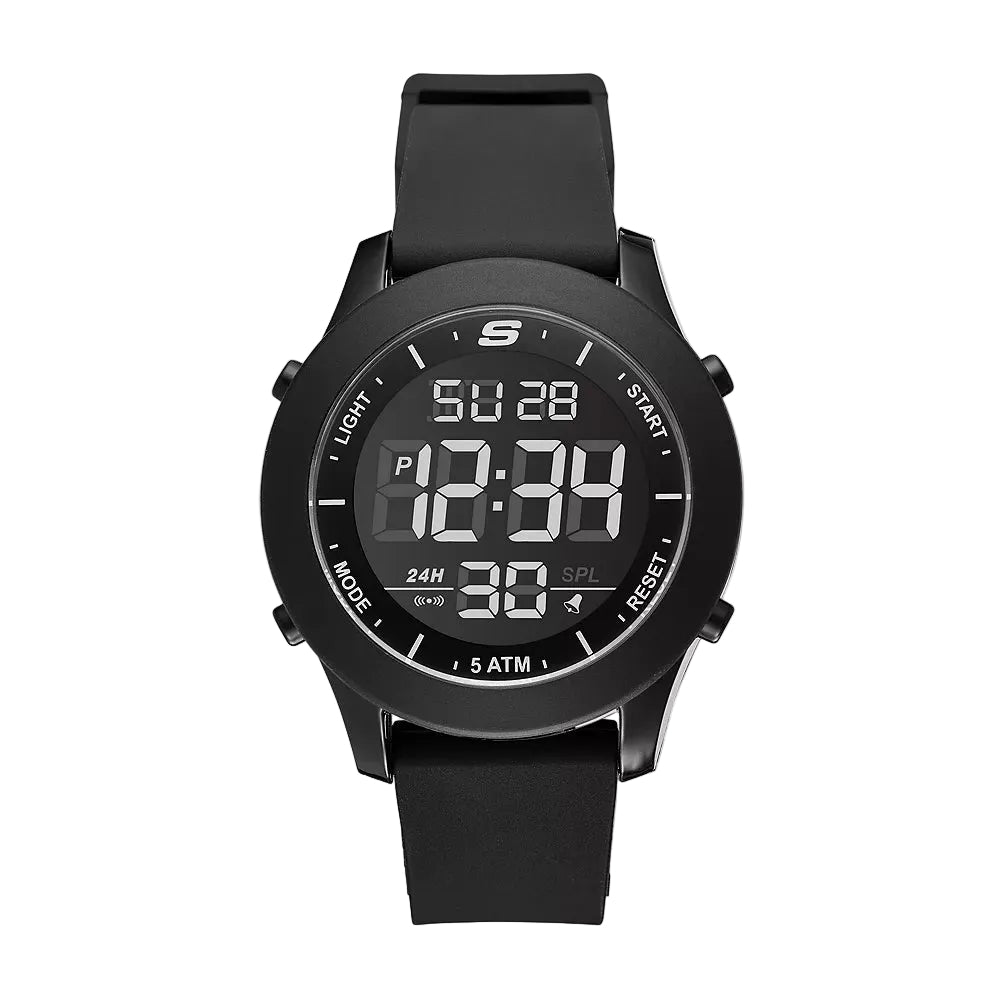 Reloj digital Skechers Rosencrans para hombre, correa multicolor, 46 mm, esfera negra