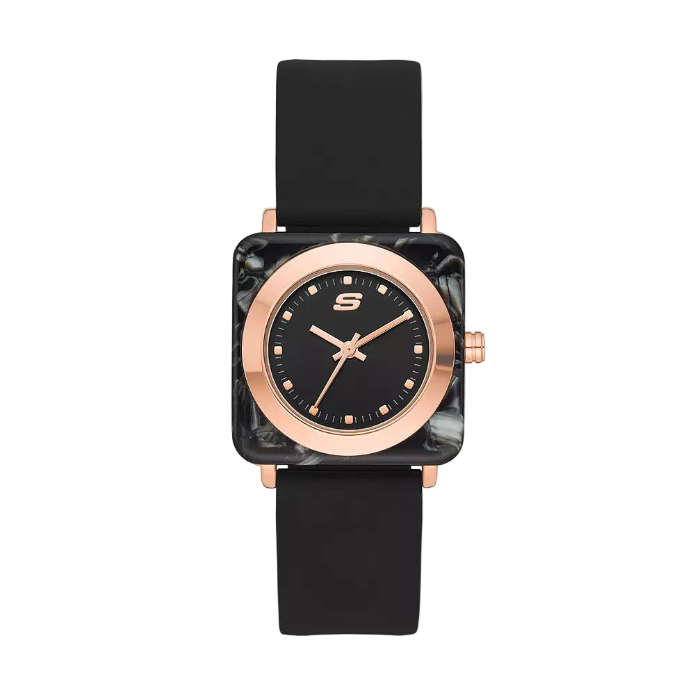 Reloj analógico Skechers Calabar para mujer, correa de 32 mm, color negro