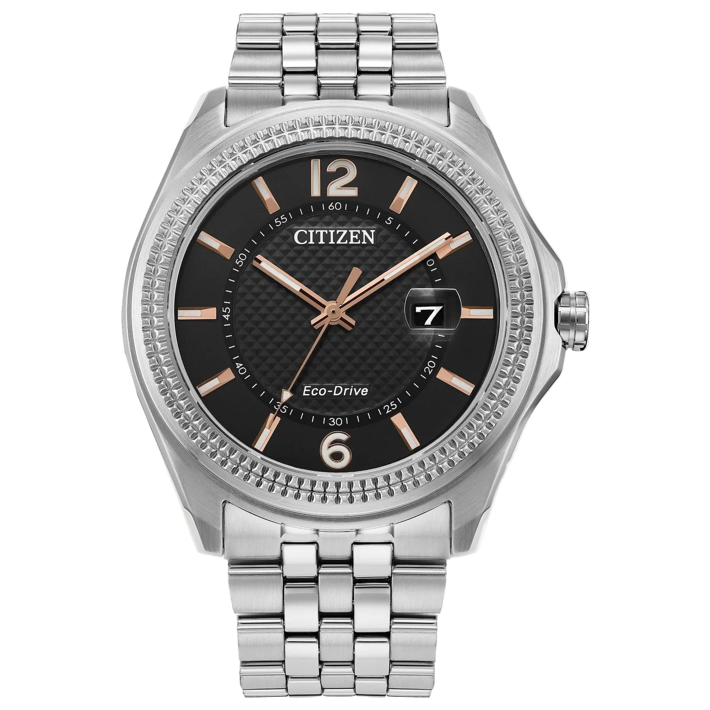 Citizen Corso Men's 42mm Eco-Drive Ring Stainless Steel Bracelet Watch - Black Dial