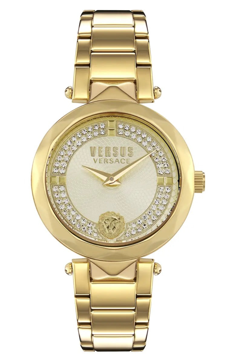 Reloj de pulsera de acero inoxidable y cuarzo para mujer Versus Versace Covent Garden de 36 mm, dorado