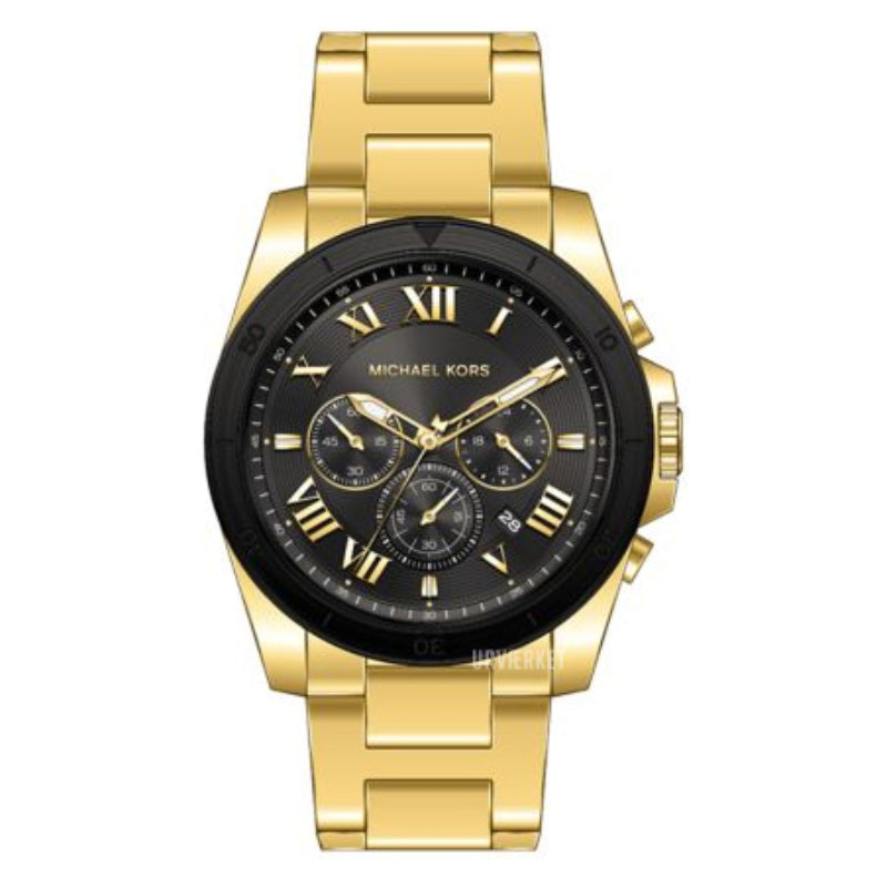 Michael Kors Gold and Black analog watch Michael Kors Unisex Slim Runway Black-Tone Stainless Steel  main image 2