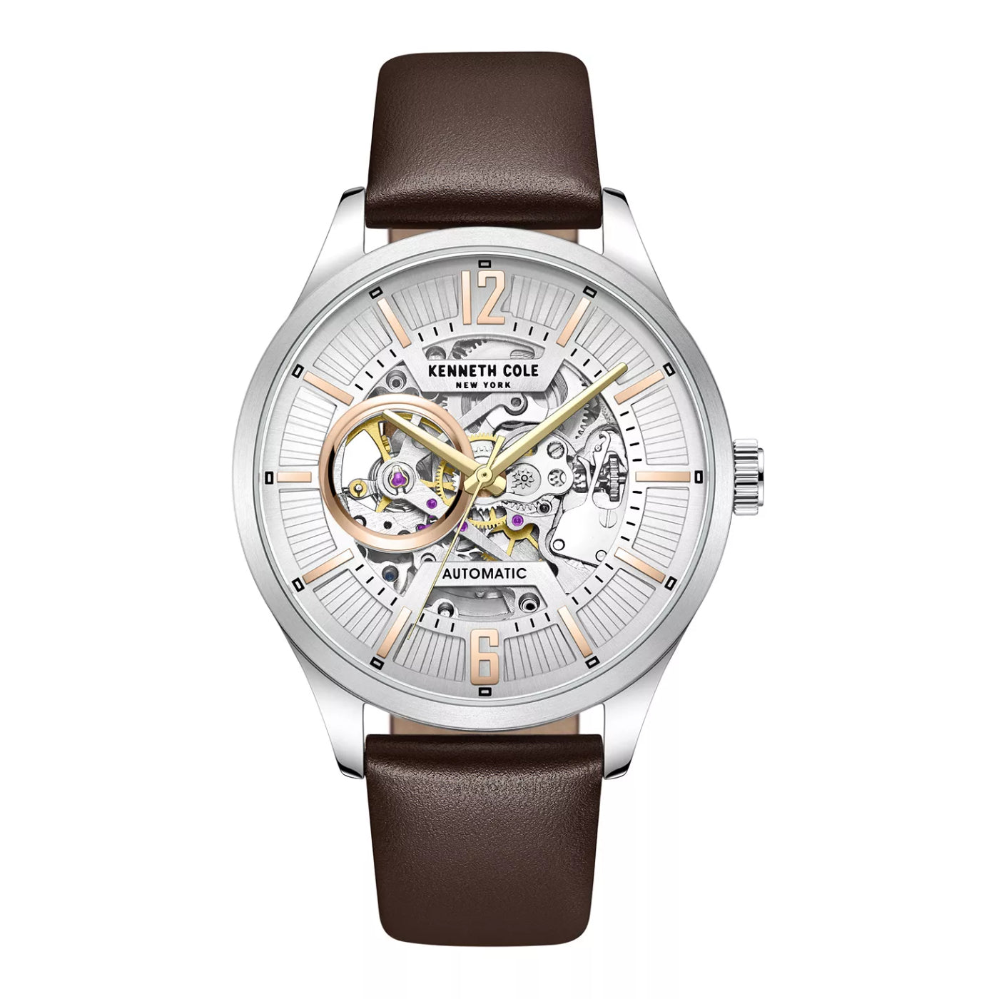 Kenneth Cole New York Men’s Chronograph Watch Silver Dial Brown Leather Kenneth Cole Men main image 2