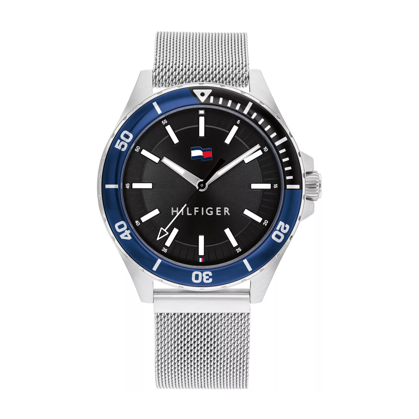 Reloj de pulsera de cuarzo plateado para hombre Tommy Hilfiger Adaptive Sport de 43 mm con esfera negra