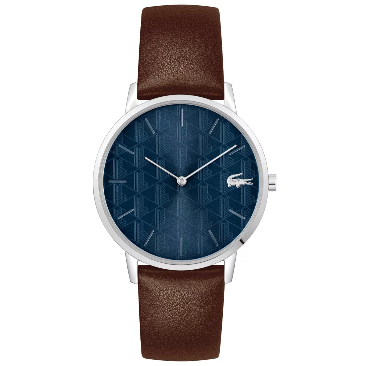 Reloj Lacoste Crocorigin para hombre, correa marrón, 40 mm, esfera azul