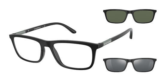 Emporio Armani Men's EA4160 Rectangle Clear Standard Sunglasses - Curacao