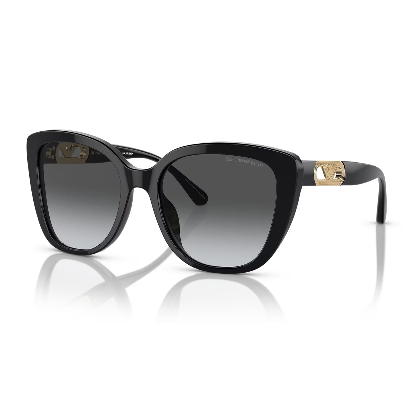 Emporio Armani Women's EA4214U Butterfly Gradient Sunglasses - Shiny Black/Polar Gray Gradient