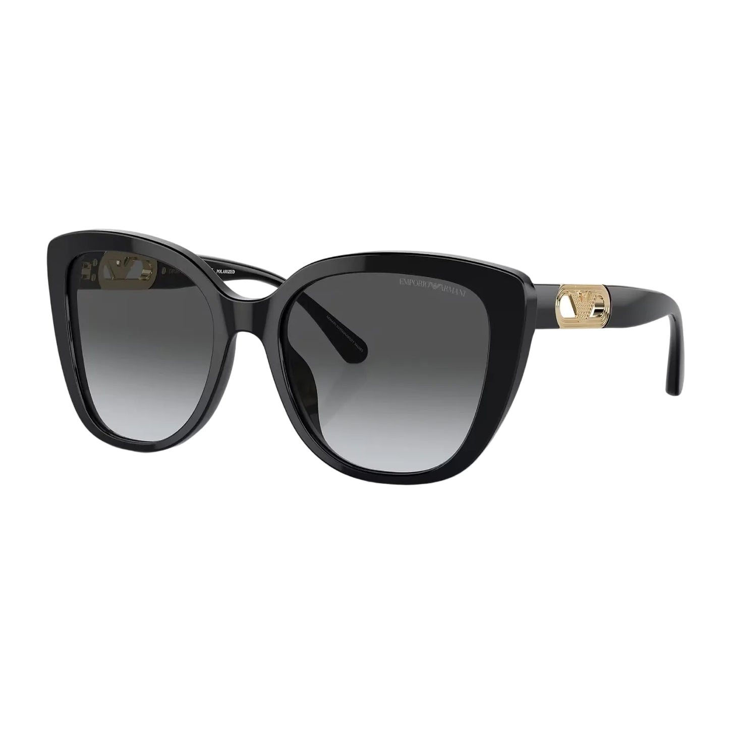 Emporio Armani Women's EA4214U Butterfly Gradient Sunglasses - Shiny Black/Polar Gray Gradient