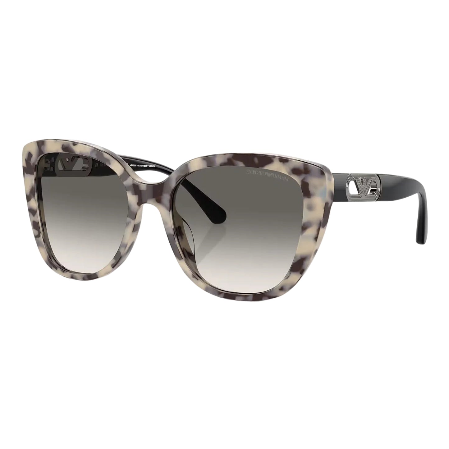 Emporio Armani Women's EA4214U Butterfly Gradient Sunglasses - Shiny Havana Cream/Gray Gradient