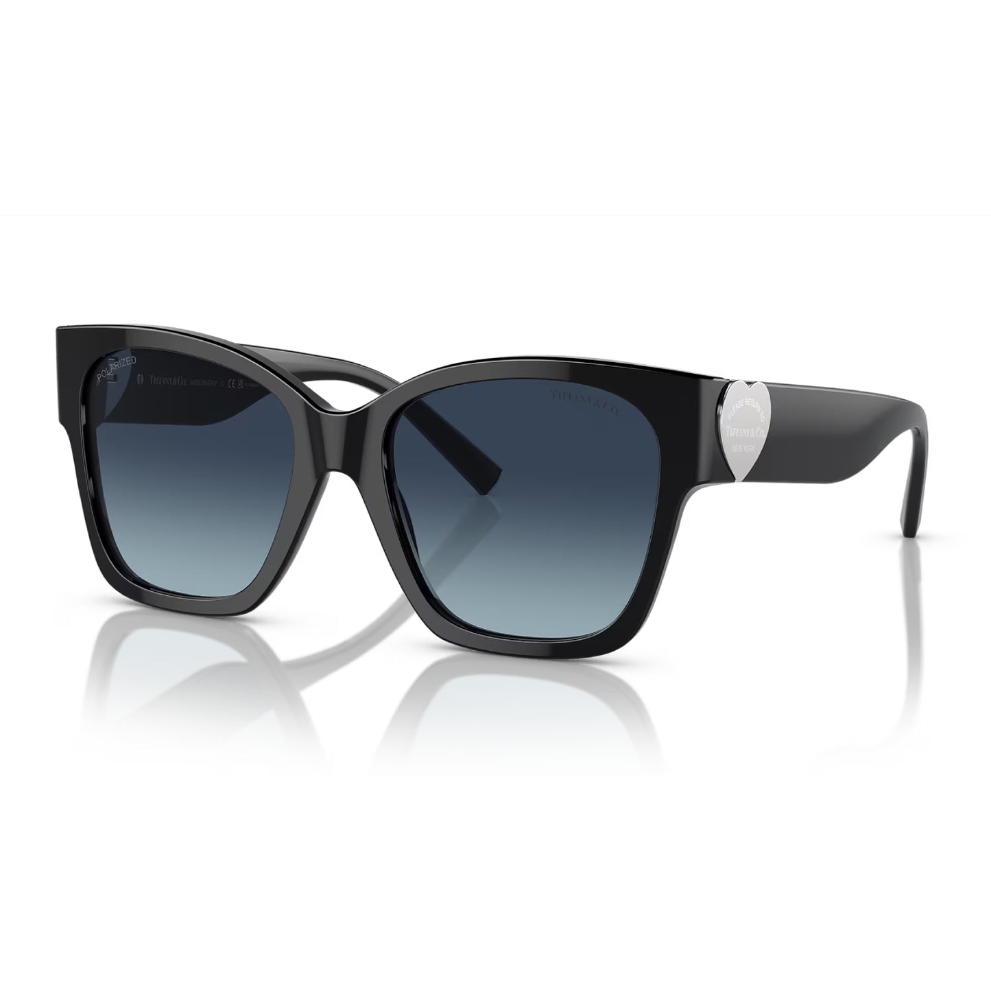 Gafas de sol cuadradas con degradado para mujer TF4216 de Tiffany & Co. - Polarizado en azul oscuro degradado negro/azul celeste