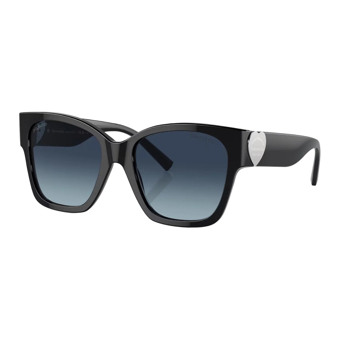 Tiffany & Co Women's TF4216 Square Gradient Sunglasses - Black/Azure Gradient Dark Blue Polar