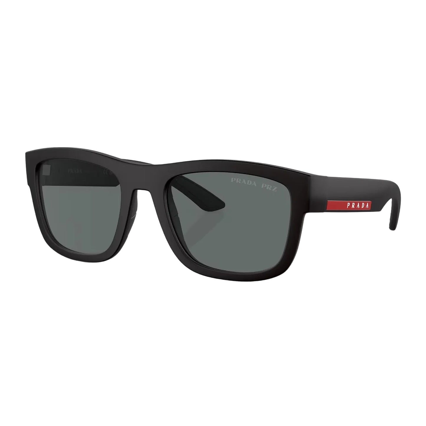 Prada Linea Rossa Men's PS01ZS Pillow Solid Color Sunglasses - Black Rubber/Dark Gray Polar