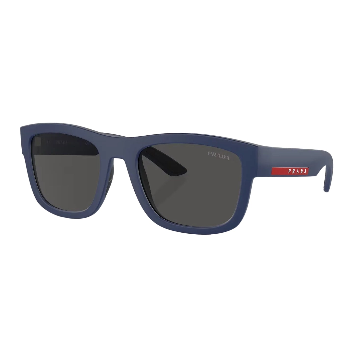 Gafas de sol Prada Linea Rossa PS01ZS Pillow de color liso para hombre - Caucho azul/gris oscuro