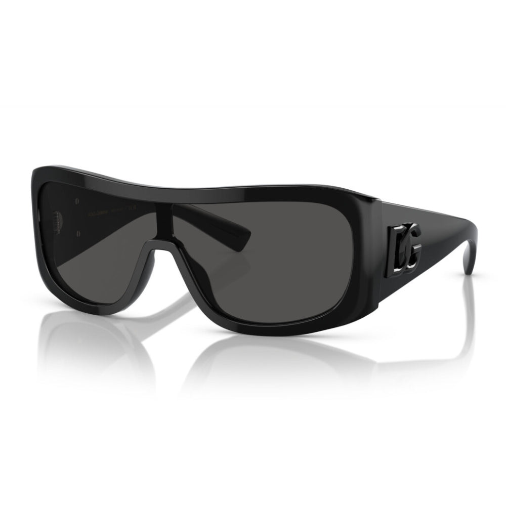 Gafas de sol rectangulares de color liso DG4454 para hombre de Dolce & Gabanna: negro/gris oscuro