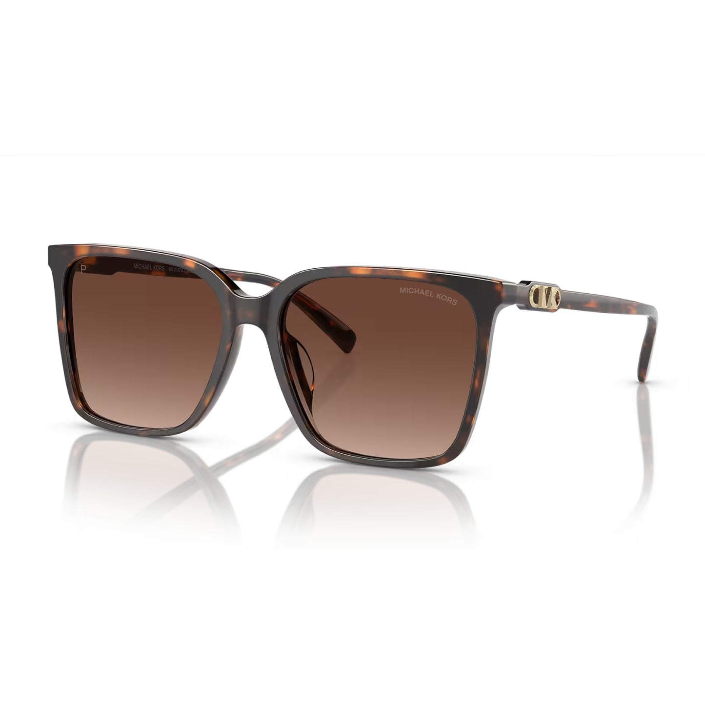 Gafas de sol cuadradas con degradado Michael Kors Canberra MK2197U para mujer: carey oscuro/marrón degradado polarizado
