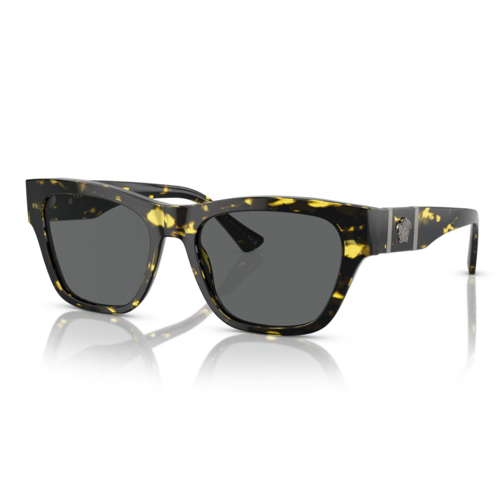 Versace Men's VE4457 Square Solid Color Sunglasses - Havana/Dark Gray