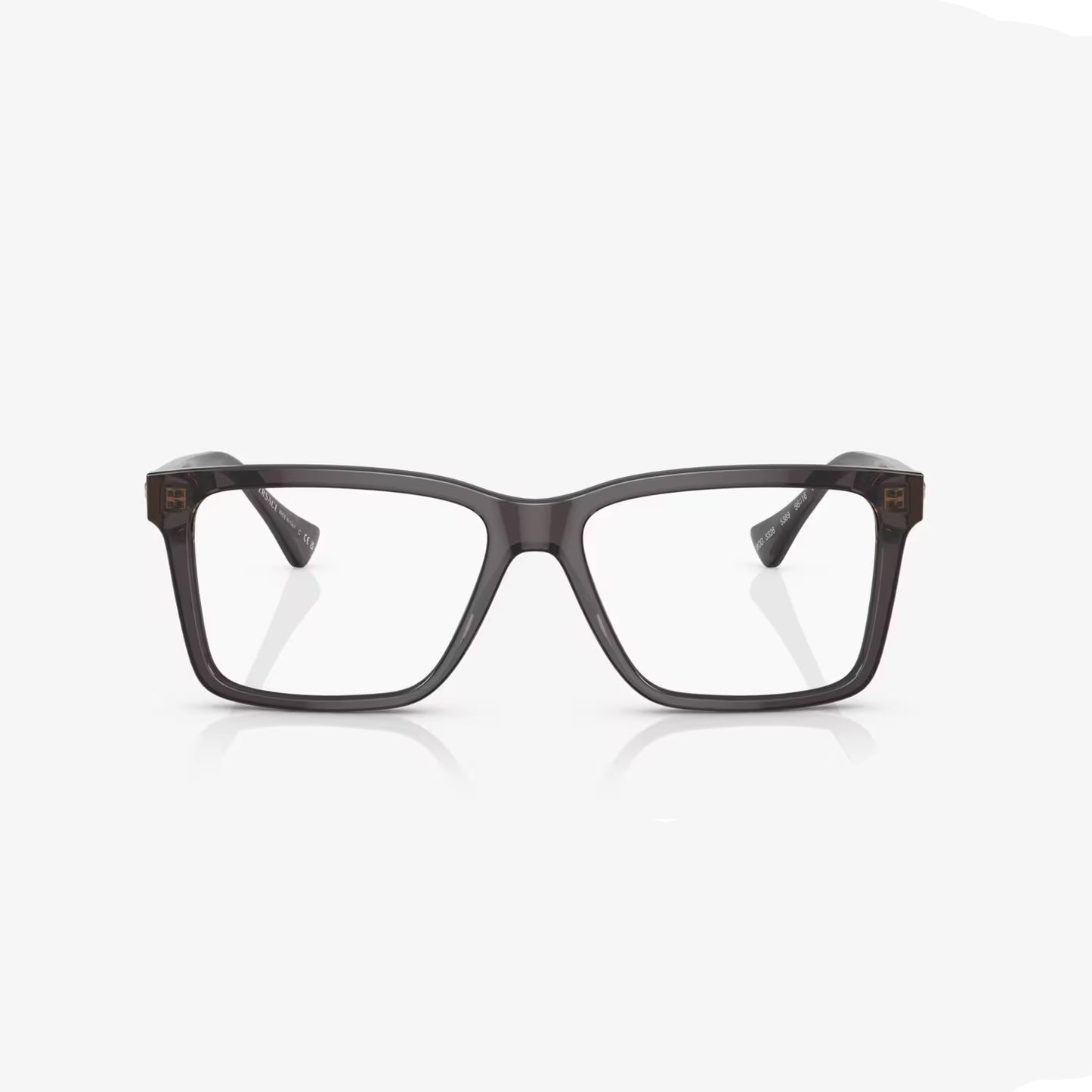 Versace Men's Rectangle Eyeglasses, Transparent Gray