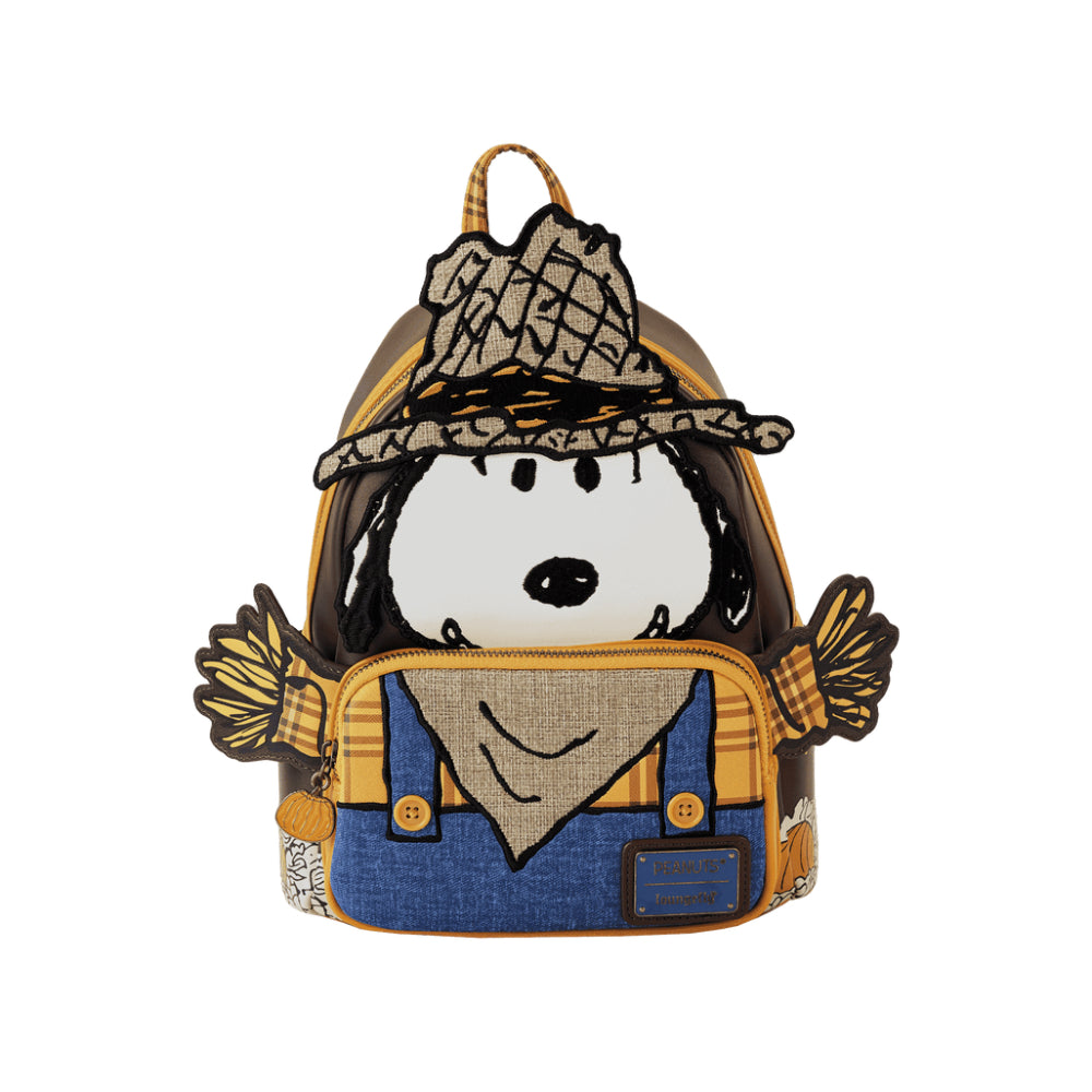 best travel backpack extra bag of peanuts Loungefly Peanuts Snoopy Scarecrow Cosplay Mini Backpack– Curacao