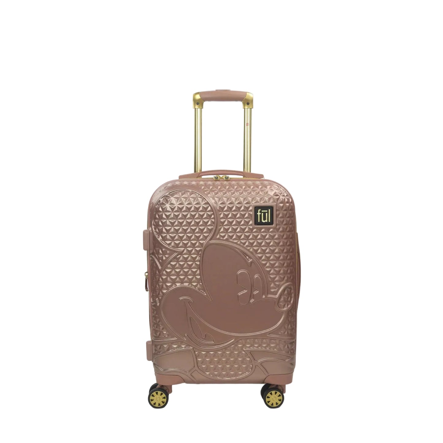 FUL Disney Textured Mickey Mouse 21" Hard Sided Rolling Luggage - Rose Gold