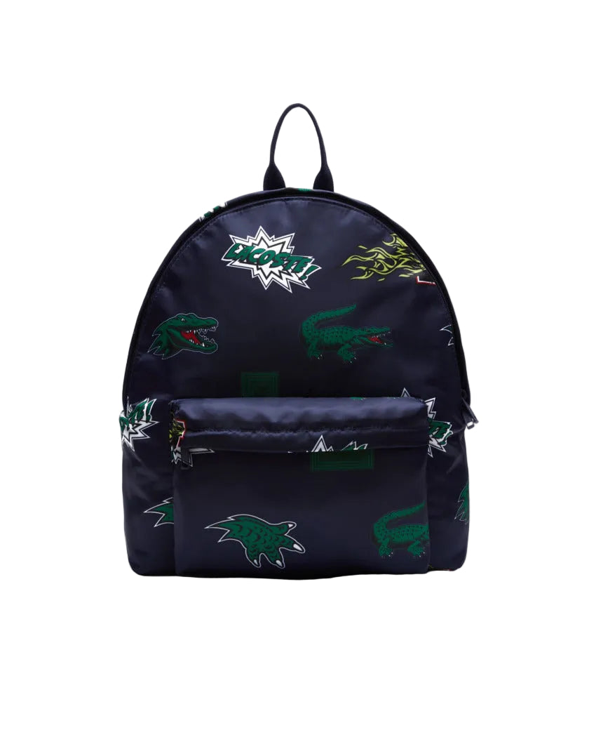 Lacoste Comic Effect Print Backpack - Navy Blue
