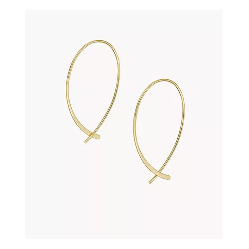 Pendientes Whisper para mujer Fossil All Stacked Up bañados en oro sobre latón