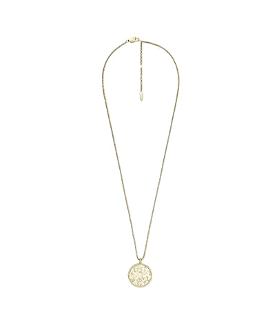 Collar con colgante de acero inoxidable para mujer Fossil Sutton Golden en tono dorado