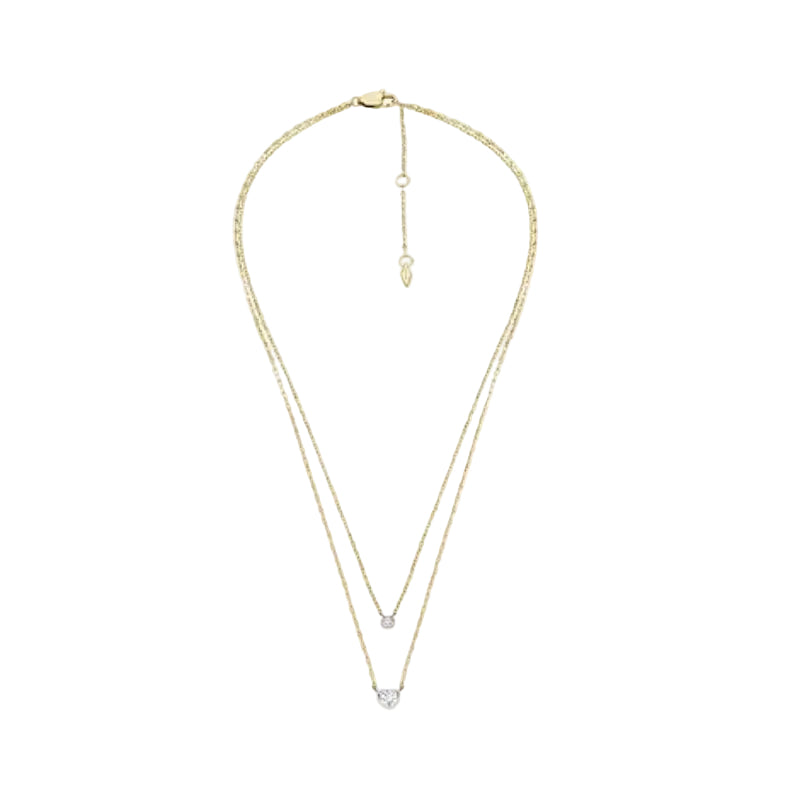 Fossil Sadie Tokens of Affection Women's Chain Necklace in Two-Tone Stainless Steel