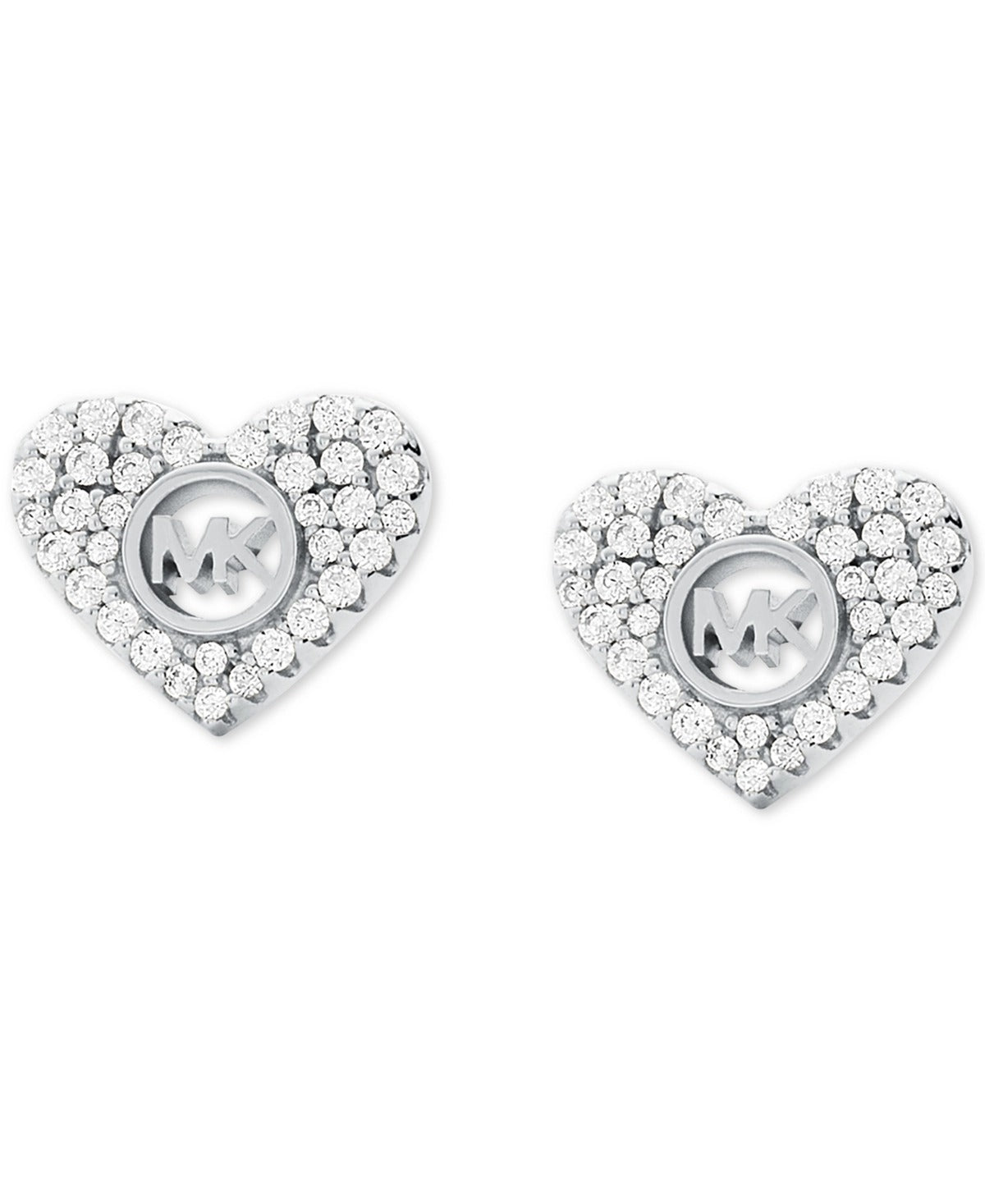 Pendientes con forma de corazón Pavé de Michael Kors para mujer en plata de ley