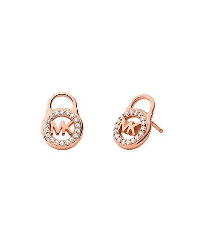 Michael Kors Mother-of-Pearl Women's Lock Stud Earrings in 14K Rose Gold-Plating over Sterling Silver