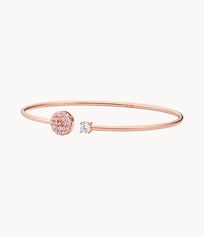 Pulsera Flex de Michael Kors para mujer en plata de ley bañada en oro rosa de 14 quilates