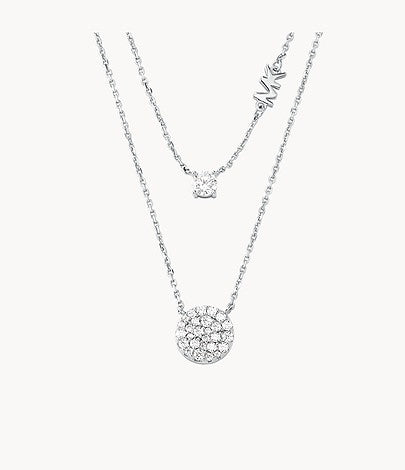 Collar con pavé de doble capa para mujer de Michael Kors en plata de ley