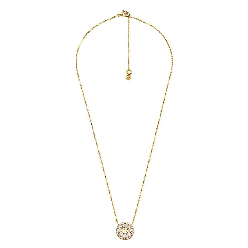 Michael Kors Women's Cubic Zirconia Necklace in Gold-Plating over Sterling Silver