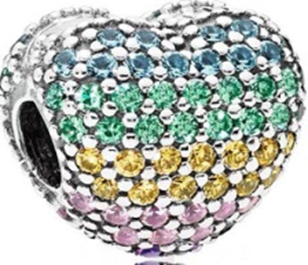 Ragazza Studio Women's Pav� Heart Clip in 925 Sterling Silver