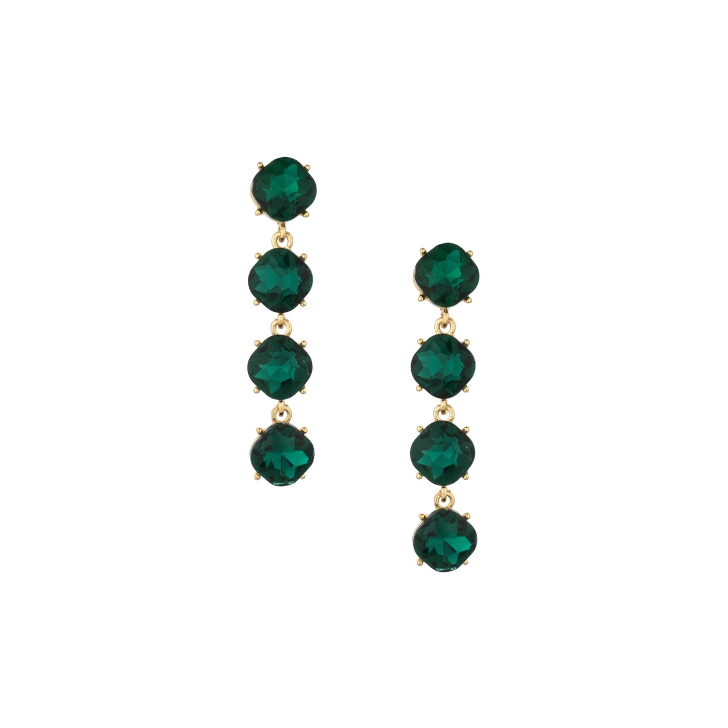Pendientes chapados en oro de 18 k para mujer con cristales mixtos rosados de Ettika Four The Money