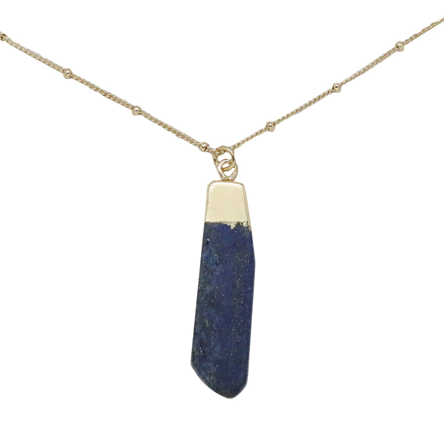 Collar con colgante chapado en oro de 18 k y turquesa de 18" cargado