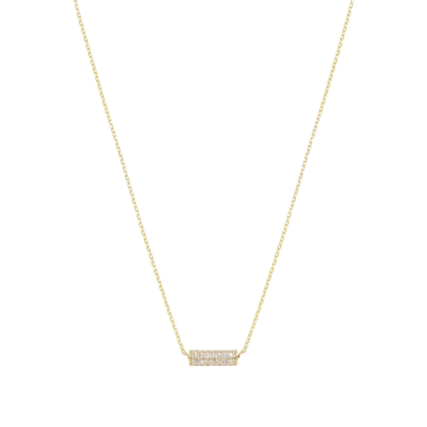 Collar cilíndrico de cristal Ettika bañado en oro de 18 k