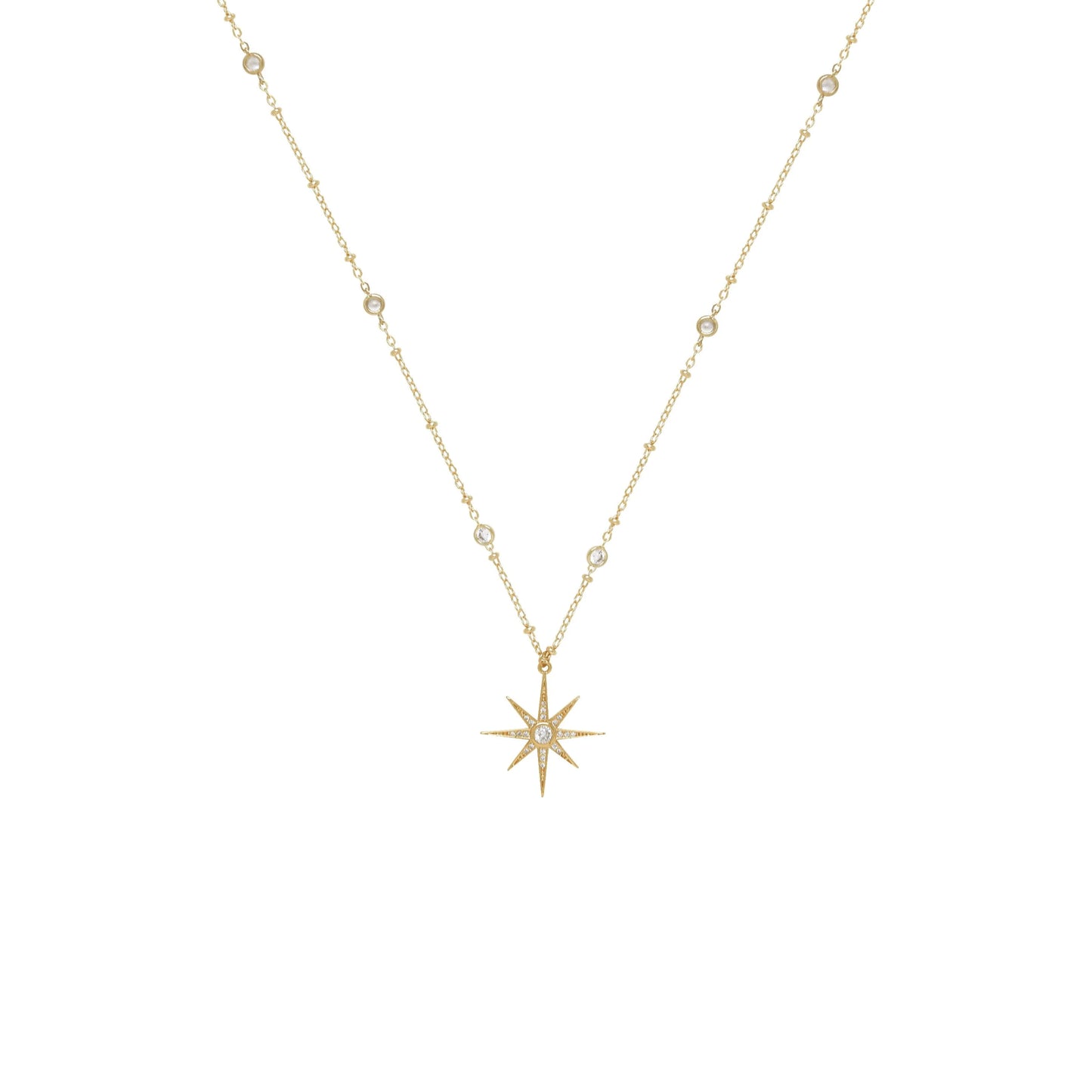 Collar con colgante Starburst de Ettika bañado en oro de 18 quilates
