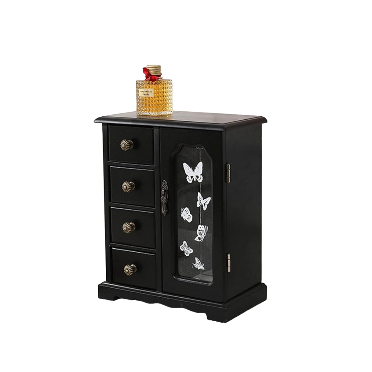 Ragazza Studio Butterfly Jewelry Organizer with Four Drawer- Black