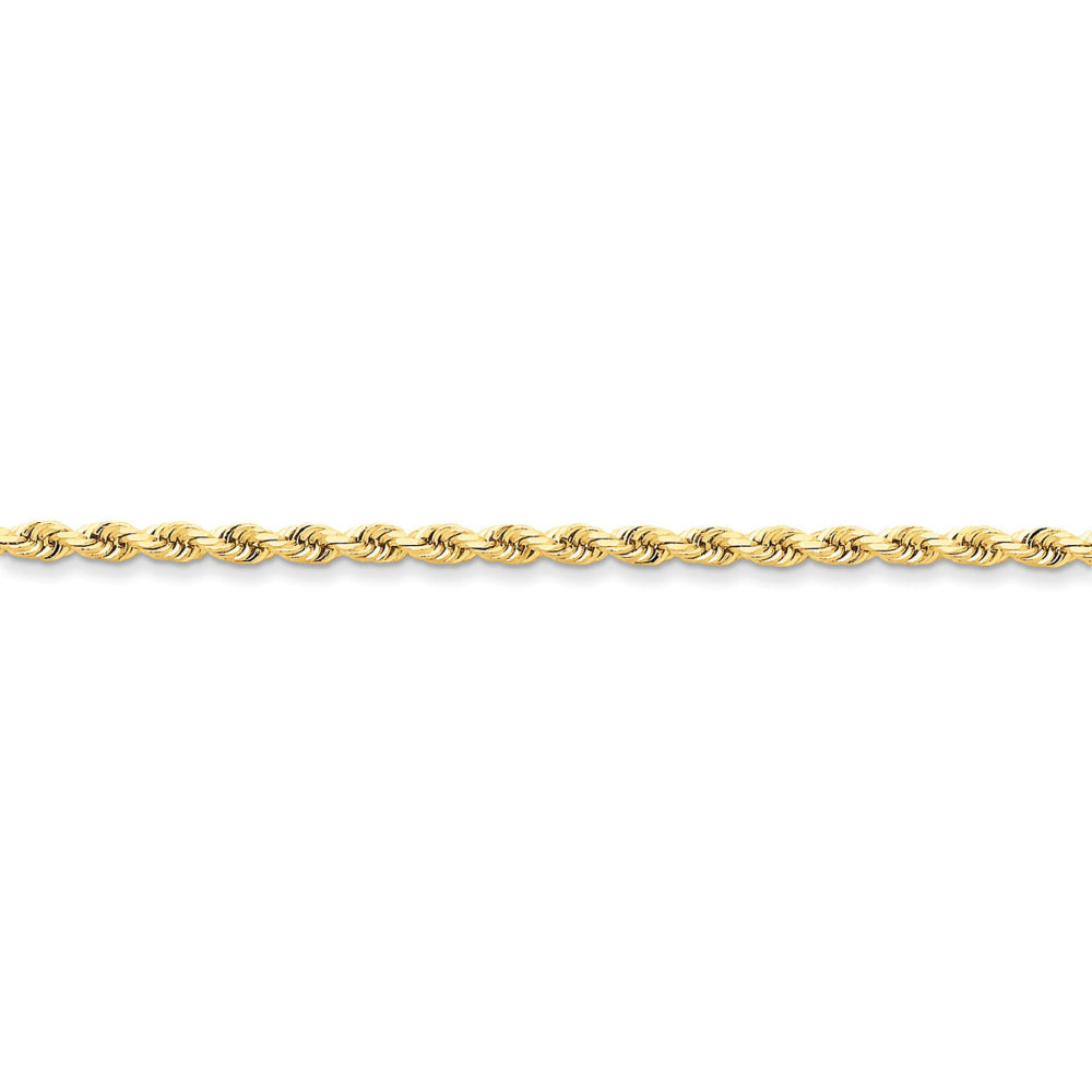 Quality Gold Women's 26" Diamond-cut Rope with Lobster Clasp Chain in 14K Yellow Gold