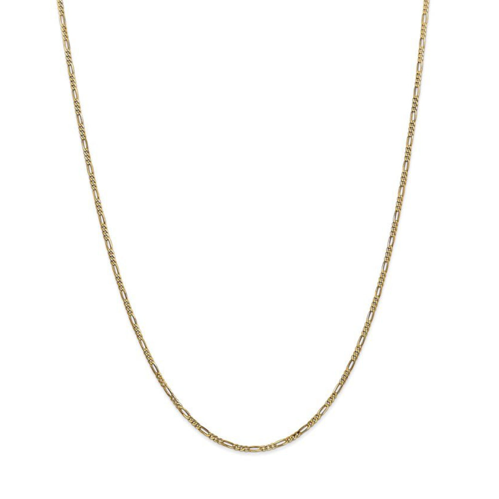 Quality Gold Women's 14" 1.8mm Flat Figaro Chain Necklace in 14K Yellow Gold