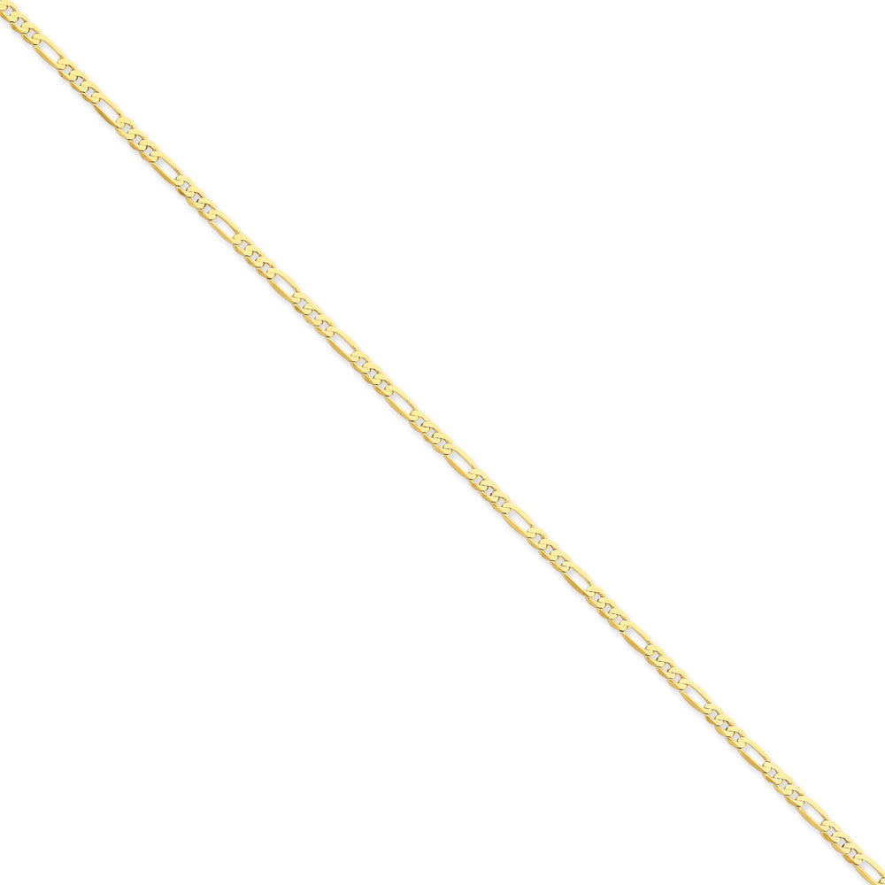 Quality Gold Women's 20" Flat Figaro with Lobster Clasp Chain in 14K Yellow Gold