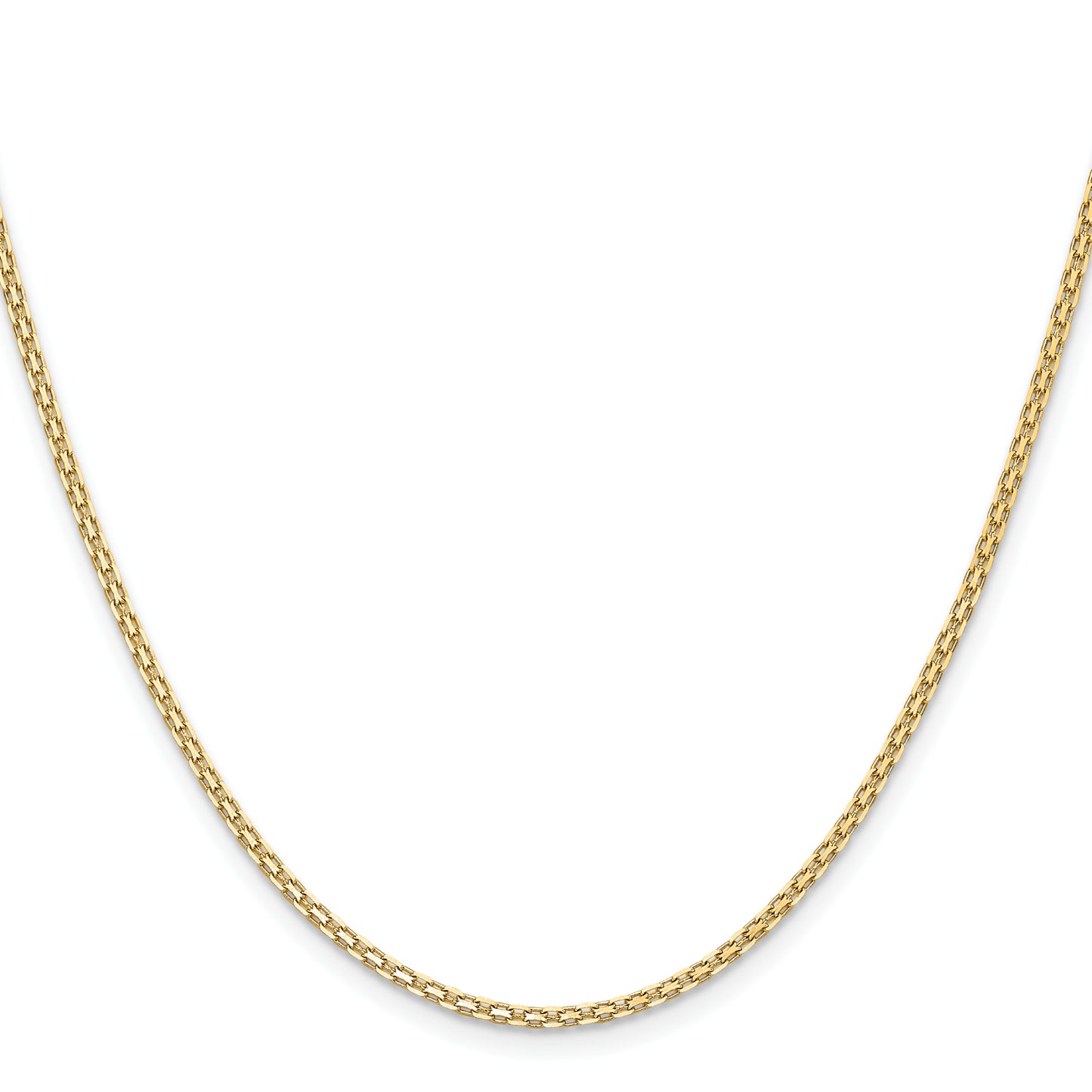 Quality Gold Women's 16" Flat Bismark Chain Necklace in 14K Yellow Gold