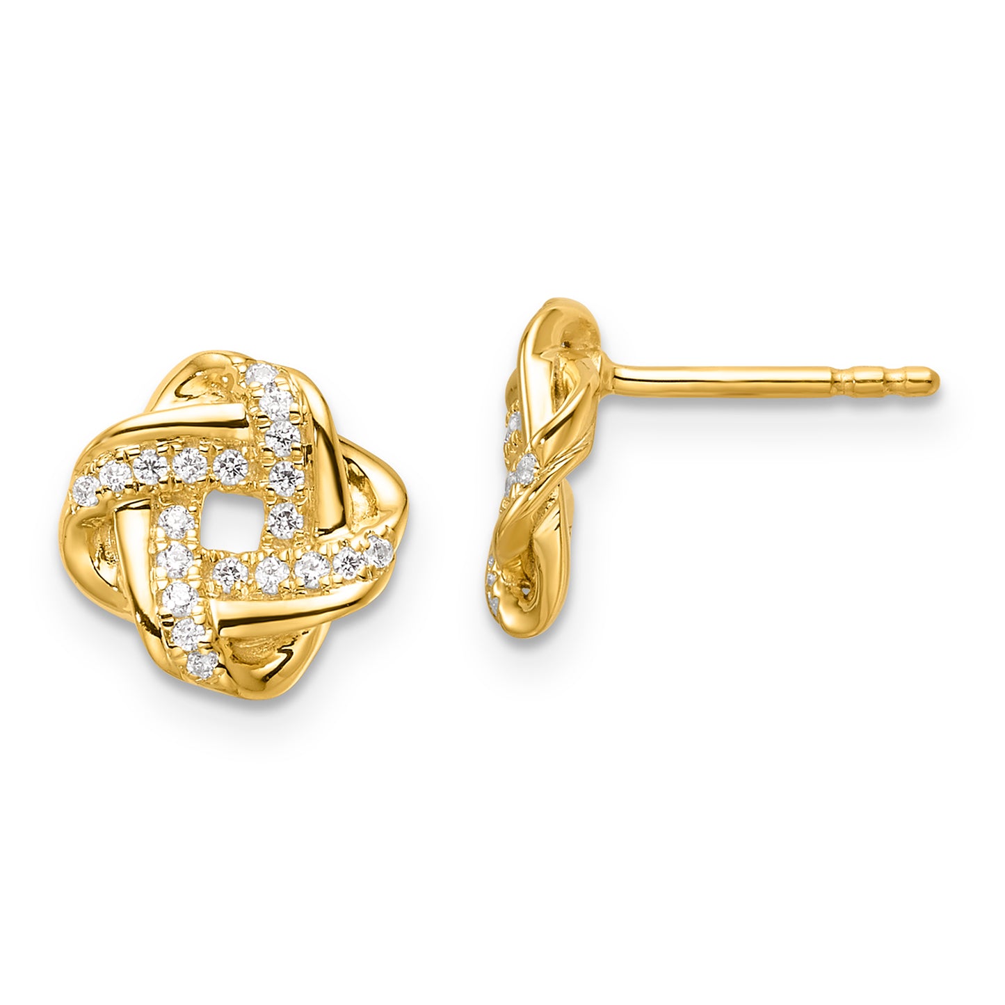 Pendientes de nudo en oro amarillo de 14 k