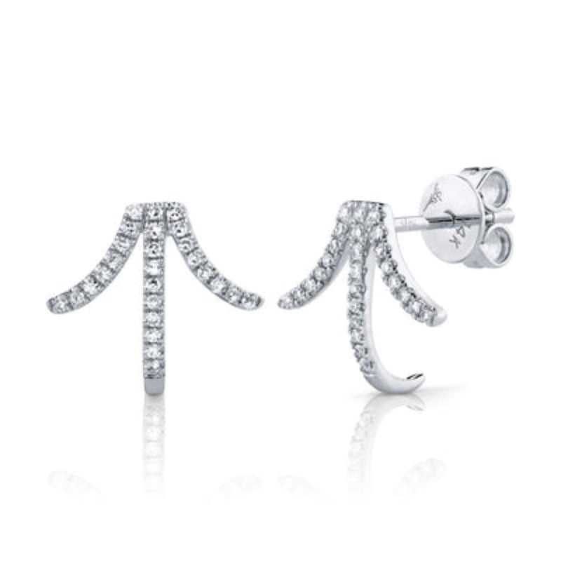 Shy Creation kate 0.15 ct. Diamond Earring in 14K White Gold