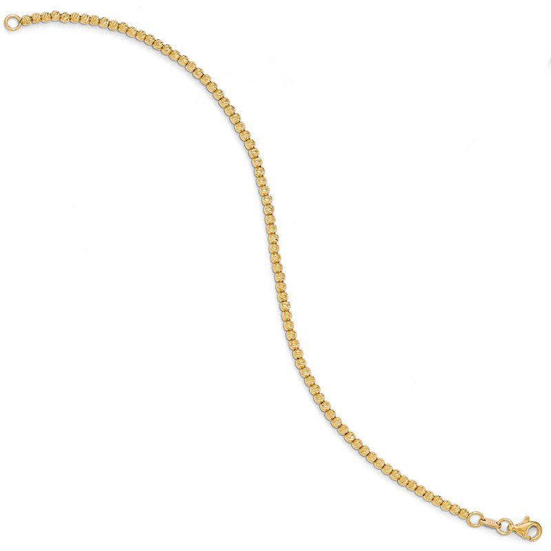 Leslie's Women's Diamond Cut Beaded Bracelet in 14K Yellow Gold