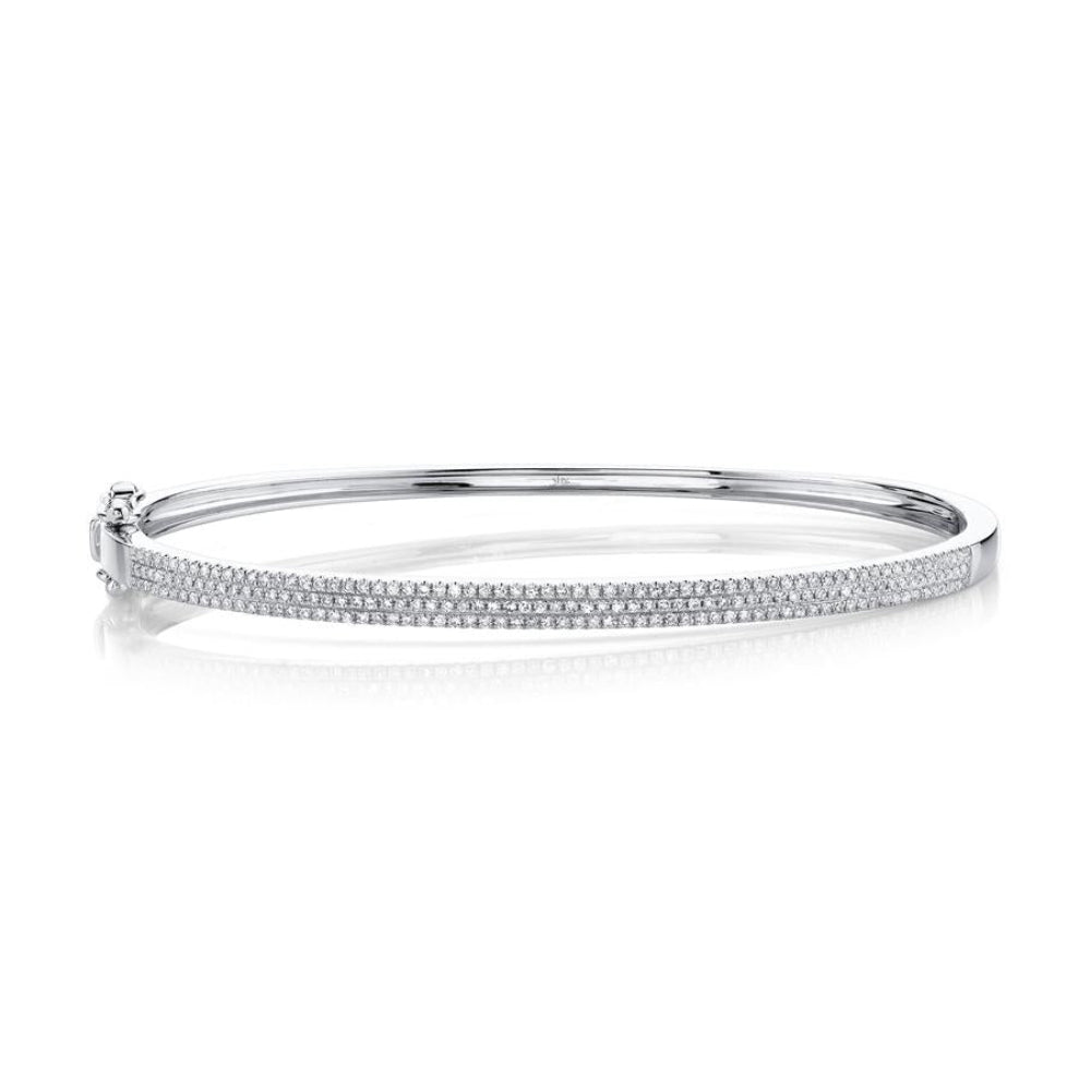 Pulsera de oro blanco de 14 quilates con pavé de diamantes de 0,52 ct para mujer de Shy Creation Kate - Talla S